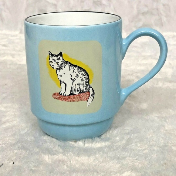 The Furnace Company Other - The Furnace Company Blue Mug with Cat Coffee Tea